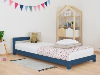 Dětská jednolůžková postel s čelem DREAMY Zvolte barvu hranolů: Námořnická modrá, Zvolte barvu ploch: Námořnická modrá, Rozměr: 120x190 cm