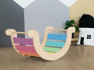 Dětská Montessori balanční houpačka YUPEE Zvolte barvu: Pastelová barevná duha