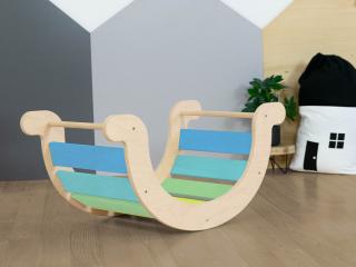 Dětská Montessori balanční houpačka YUPEE Zvolte barvu: Pastelová duha v modrých odstínech