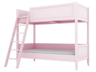 Dětská patrová postel ALEX se žebříkem 90x200 cm Zvolte barvu: Růžová, Zvolte stranu: Vlevo