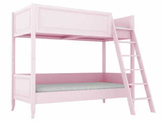 Dětská patrová postel ALEX se žebříkem 90x200 cm Zvolte barvu: Růžová, Zvolte stranu: Vpravo
