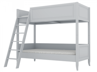 Dětská patrová postel ALEX se žebříkem 90x200 cm Zvolte barvu: Šedá, Zvolte stranu: Vlevo