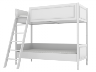Dětská patrová postel MAXIME se dvěma lůžky 90x200 cm Zvolte barvu: Bílá, Zvolte stranu: Vlevo