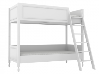 Dětská patrová postel MAXIME se dvěma lůžky 90x200 cm Zvolte barvu: Bílá, Zvolte stranu: Vpravo