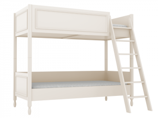 Dětská patrová postel MAXIME se dvěma lůžky 90x200 cm Zvolte barvu: Krémová, Zvolte stranu: Vpravo