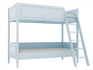 Dětská patrová postel MAXIME se dvěma lůžky 90x200 cm Zvolte barvu: Modrá, Zvolte stranu: Vpravo
