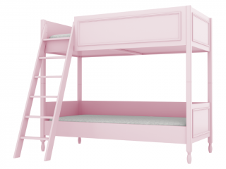 Dětská patrová postel MAXIME se dvěma lůžky 90x200 cm Zvolte barvu: Růžová, Zvolte stranu: Vlevo
