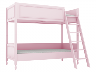 Dětská patrová postel MAXIME se dvěma lůžky 90x200 cm Zvolte barvu: Růžová, Zvolte stranu: Vpravo