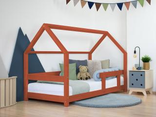 Dětská postel domeček TERY s bočnicí Zvolte barvu: Cihlová, Rozměr: 80x160 cm