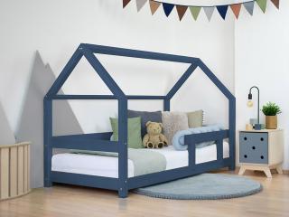 Dětská postel domeček TERY s bočnicí Zvolte barvu: Námořnická modrá, Rozměr: 120x180 cm
