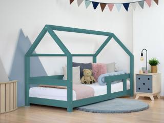 Dětská postel domeček TERY s bočnicí Zvolte barvu: Petrolejová, Rozměr: 80x160 cm