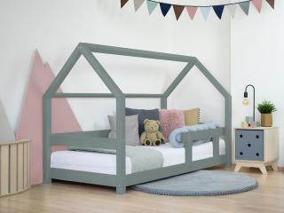 Dětská postel domeček TERY s bočnicí Zvolte barvu: Šalvějová zelená, Rozměr: 80x160 cm