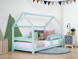 Dětská postel domeček TERY s bočnicí Zvolte barvu: Světle modrá, Rozměr: 80x160 cm