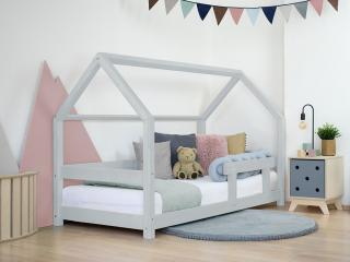 Dětská postel domeček TERY s bočnicí Zvolte barvu: Světle šedá, Rozměr: 80x160 cm