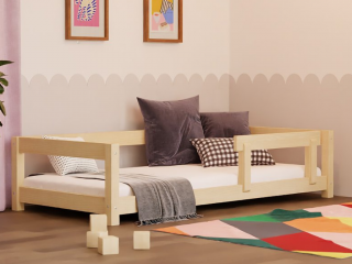 Dětská postel STUDY se zábranou Zvolte barvu: Námořnická modrá, Zvolte rozměr: 90x200 cm, Zvolte zábranu: S jednou zábranou