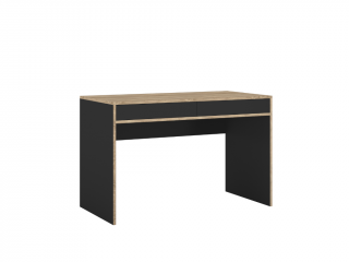 Dřevěný psací stůl se šuplíky do dětského pokoje TUTU černý, dub sonoma