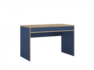 Dřevěný psací stůl se šuplíky do dětského pokoje TUTU modrý, dub sonoma