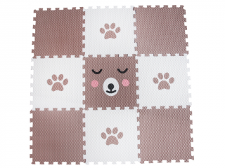 Hrací pěnové puzzle do dětského pokoje 9 dílů HNĚDÉ TLAPKY