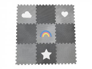 Hrací pěnové puzzle do dětského pokoje ŠEDO-ČERNÉ 9 dílů