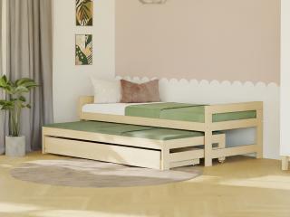 Jednolůžková postel SIMPLY 90x200 3v1 s přistýlkou a úložným šuplíkem Zvolte barvu: Pastelově růžová