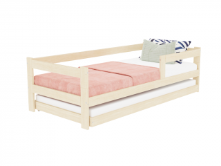 Jednolůžková postel ze dřeva SAFE 5v1 se zábranou a přistýlkou Zvolte barvu: Tmavě šedá, Zvolte rozměr: 90x180 cm, Zvolte zábranu: S jednou zábranou