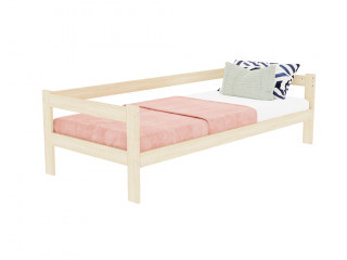Jednolůžková postel ze dřeva SAFE 5v1 se zábranou Zvolte barvu: Tmavě šedá, Zvolte rozměr: 90x180 cm, Zvolte zábranu: S otevřeným vstupem