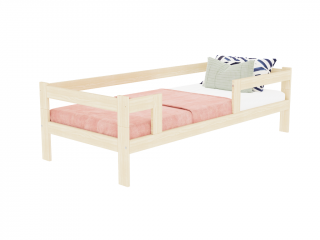 Jednolůžková postel ze dřeva SAFE 5v1 se zábranou Zvolte barvu: Transparentní vosková lazura matná, Zvolte rozměr: 120x200 cm, Zvolte zábranu: Se…