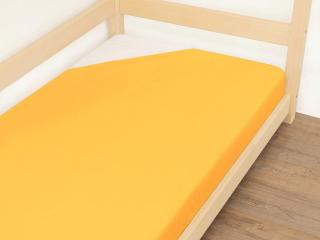 Jednolůžkové prostěradlo JERSEY z bavlny ŽLUTÉ Zvolte rozměr: 140 x 190 cm