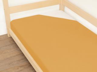 Jednolůžkové prostěradlo JERSEY z bavlny Zvolte barvu: Hořčicová, Zvolte rozměr: 80 x 180 cm