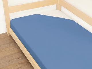 Jednolůžkové prostěradlo JERSEY z bavlny Zvolte barvu: Modrá, Zvolte rozměr: 140 x 190 cm