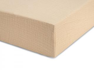 Jednolůžkové prostěradlo z mušelínu 90x200 cm Zvolte barvu: Béžová