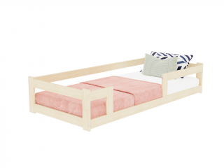 Nízká jednolůžková postel ze dřeva SAFE 5v1 se zábranou Zvolte barvu: Transparentní vosková lazura matná, Zvolte rozměr: 120x200 cm, Zvolte zábranu:…