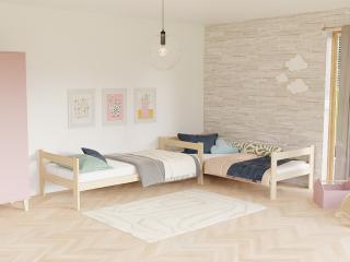 Postele SAFE 2v1 pro dvě děti Zvolte barvu: Světle modrá, Zvolte rozměr: 80x200 cm
