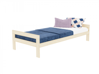 Rostoucí dřevěná jednolůžková postel SWITCH 2v1 s čely Zvolte barvu: Béžová, Zvolte rozměr: 80x160 cm