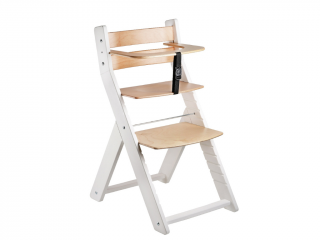 Rostoucí jídelní židlička i pro miminka LUCA bílá Zvolte barvu: Transparentní lak