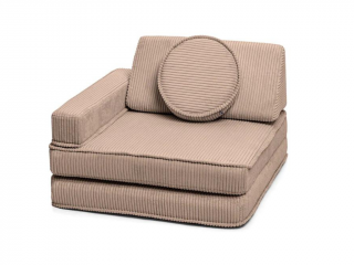 Rozkládací pěnové křeslo z manšestru ARMCHAIR Zvolte barvu: Hnědá
