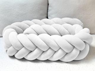 Sametový mantinel pletený do copu z 5 pramenů Zvolte barvu: Bílá, Zvolte délku: 320 cm