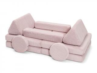 Skládací pěnová pohovka SOFA MINI z manšestru Zvolte barvu: Světle růžová