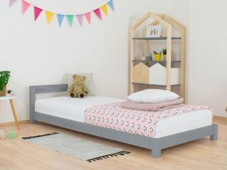 Tmavě šedá dětská jednolůžková postel s čelem DREAMY 90x190 cm