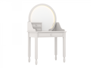Toaletní stolek se zrcadlem a LED osvětlením MAXIME krémový