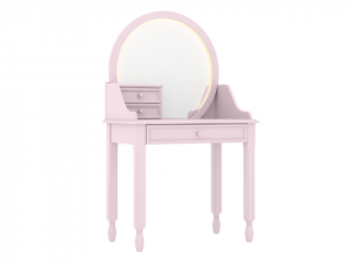 Toaletní stolek se zrcadlem a LED osvětlením MAXIME růžový