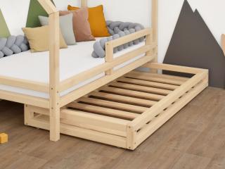 Úložný šuplík 2IN1 pod postel na kolečkách Zvolte barvu: Bílá, Zvolte rozměr: 80x160 cm (pod postel 80x180 cm), Zvolte variantu: S roštem a plným dnem