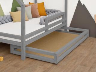 Úložný šuplík 2IN1 pod postel na kolečkách Zvolte barvu: Tmavě šedá, Rozměr: 120x160 cm (pod postel 120x180 cm), Varianta: S roštem a plným dnem