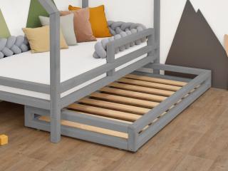 Úložný šuplík 2IN1 pod postel na kolečkách Zvolte barvu: Tmavě šedá, Rozměr: 120x160 cm (pod postel 120x180 cm), Varianta: S roštem