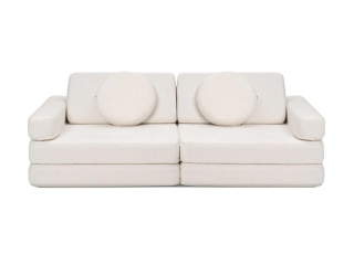 Velký multifunkční skládací bunkr z plyše SOFA Zvolte barvu: Krémová bílá