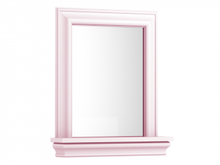 Závěsné zrcadlo v dřevěném rámu s policí MAXIME růžové