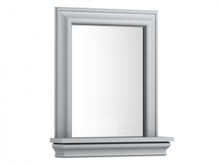 Závěsné zrcadlo v dřevěném rámu s policí MAXIME šedé