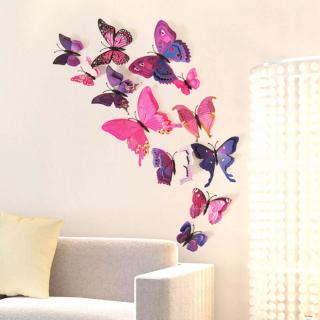 3D motýlci na zeď Barva: Fialová