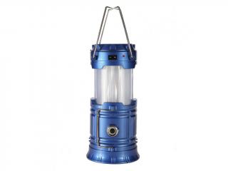 Solární kempingová svítilna s nabíječkou a efektem plamenu Barva: Modrá