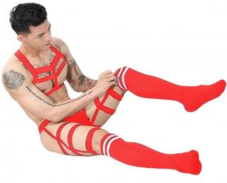 CLEVERMODE ORIGINAL LAB SINGLET páskový postroj s ponožkami Barva: Červená